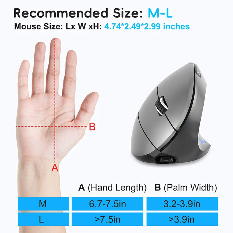 Vertical Wireless Gaming Mouse
