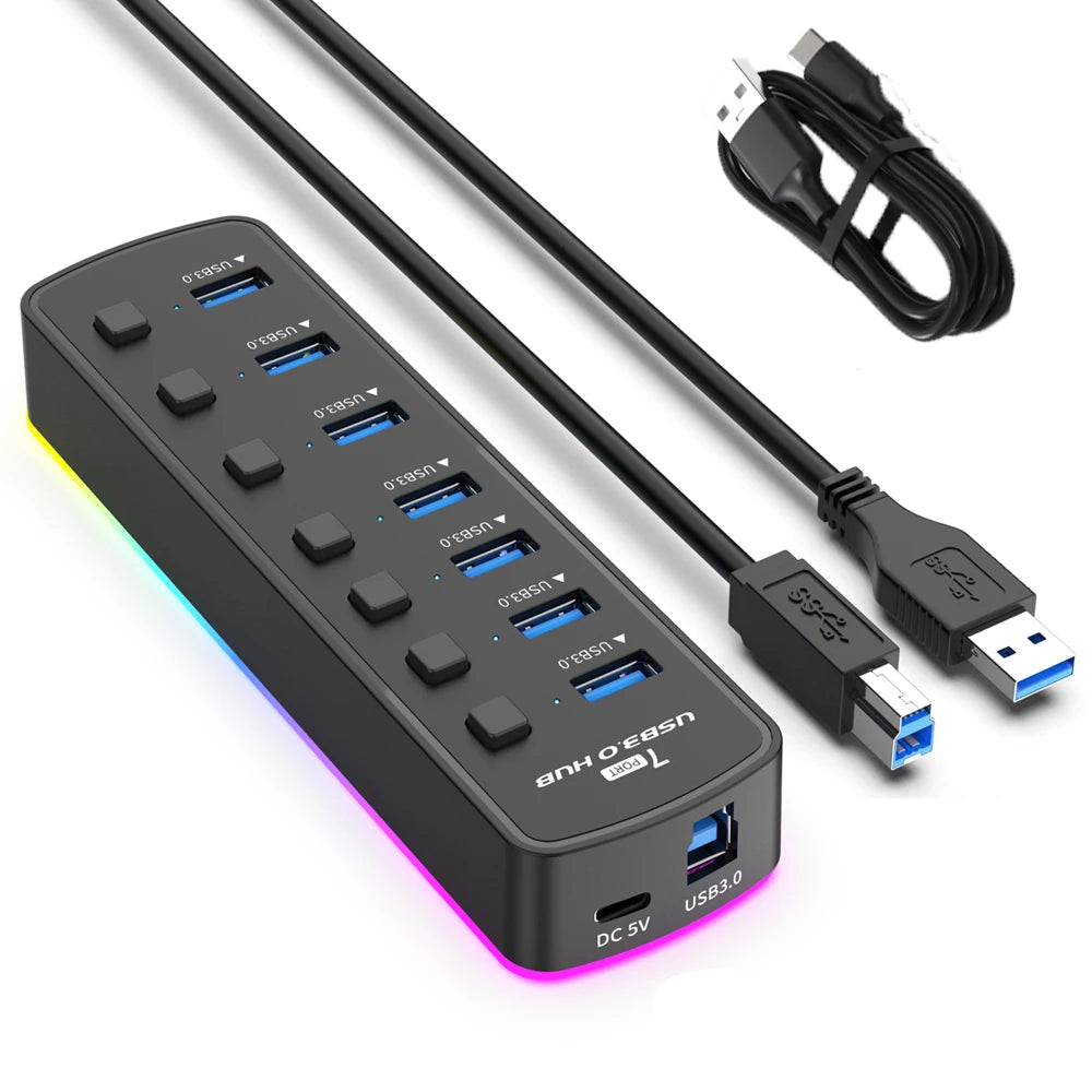 USB 3.0 RGB Multi-Port Hub