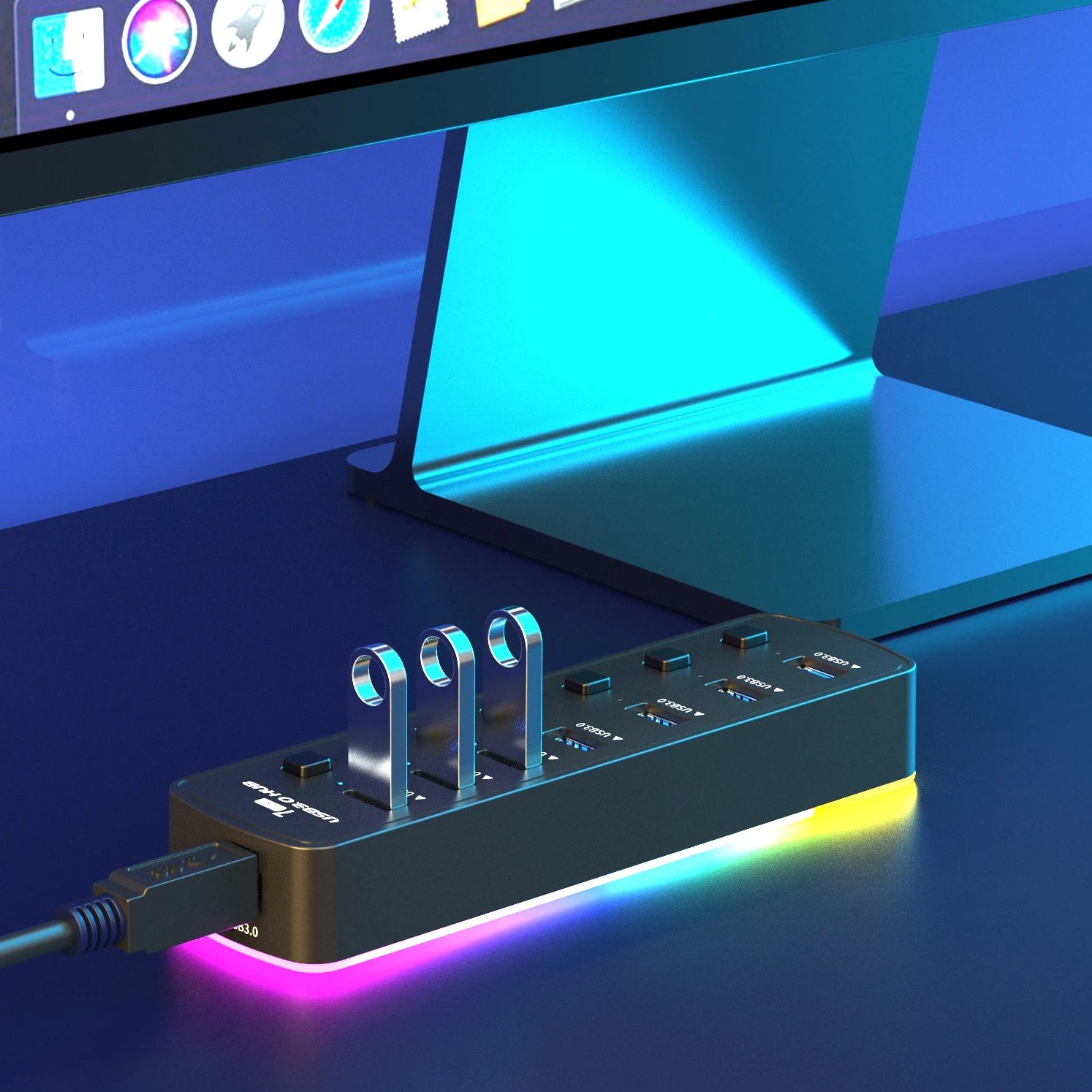 USB 3.0 RGB Multi-Port Hub